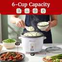 Elite Gourmet ERC003NSTX Rice Cooker & Food Steamer, Non-Stick Pot, White
