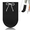 Cast Sock Cover for Foot, Cast Cover for Foot, Leg Cast Cover, Adjustable Drawstring Foot Cast Cover for Men and Women (Long Black) (21 Inch)