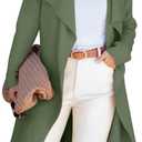 Angerella Women's Casual Long Sleeve Draped Open Front Knit Long Cardigan Sweater Outwear Coats with Pocket (Green, M)