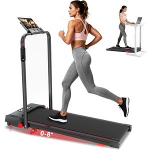 Walking Pad Treadmill with Incline and Handle Bar, 7.5MPH Under Desk Treadmill for Home Office with Remote Control