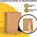 RACETOP 100 Pcs Kraft Shopping Bags 10x5x13 Inch Brown Paper Bags with Handles Bulk, Recycled Paper Gift Bag for Birthday Party Favors Grocery Retail Shopping Business