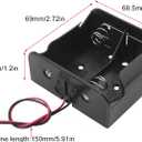 4PCS D Shape Uncapped Battery Pack with Cord with Leads 1x1Size 1.5V 2x1Size 3V Cord Length 15cm Black DIY Battery Box