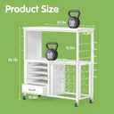 Craft Storage Cart, Compatible with Cricut Cutting Machines, Features a Vinyl Roll Holder and Drawers,A Mobile Storage Table for Crafting Tools and Accessories, Suitable for Studios, Offices