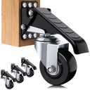 SOLEJAZZ Workbench Casters Wheels 920Lbs Retractable Casters Set of 4 Heavy Duty Side Mount Caster Rollers 3" Stepdown Castor Wheels for Bench Machinery Work Table with Installation Template, 4 Pack