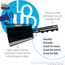 Deke Home - 2 Pack 10 Inch Steel Cowbells with Handle, Loud Noise Makers for Football, Sports, Parties, Competitions, School Spirit & Safety, Large Hand Bell for Cheering & Percussion Instrument (Black)