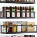 Spice Rack Wall Mounted, 4 Pack Pantry Door Organizer & Hanging Storage Baskets Organizer Wall Mount, Large Capacity Metal Spice Shelf for Kitchen Cabinet, Bathroom, Shower, Home Decor