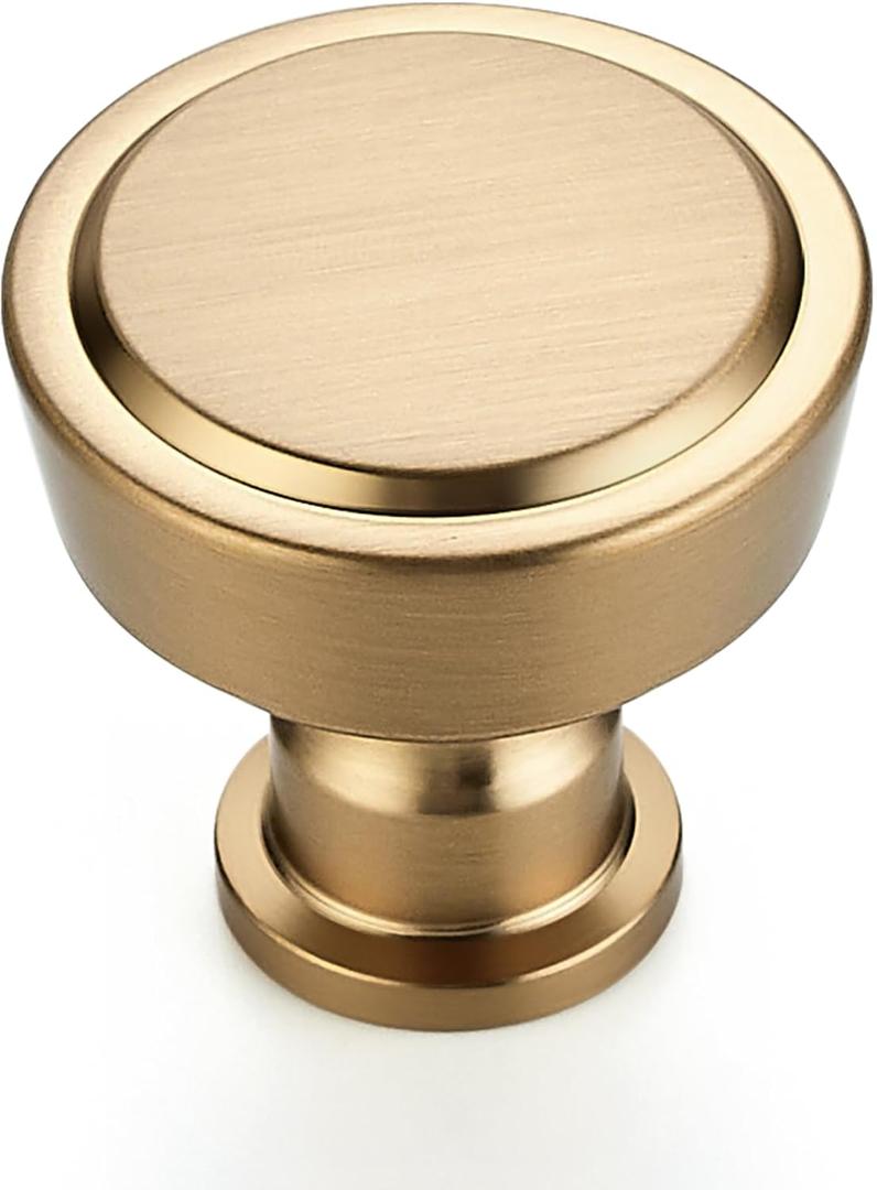 Ravinte 30 Pack Champagne Bronze Kitchen Cabinet Knobs Single Hole Round Dresser Knobs Cabinet Hardware for Kitchen Dresser Drawers
