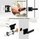 Probrico Square Passage Interior Keyless Door Handle, Heavy Duty Door Knobs for Hall and Closet Doors, Non-Slip Grip Levers for Right/Left Handed Doors, Matt Black, 5 Pack