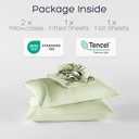 Queen Size Tencel Lyocell Cooling Sheets, Silky Soft Sheet Set with 16 Inch Deep Pocket, Breathable Eucalyptus Bedding for Hot Sleepers, Sage Green