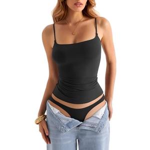 EasyGala Womens Double Lined Square Neck Tank Tops Adjustable Spaghetti Strap Camisole Y2K Going Out Cami Shirt small EasyGala Womens Double Lined Square Neck Tank Tops Adjustable Spaghetti Strap Camisole Y2K Going Out Cami Shirt small