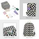 Corduroy Mini Backpack Purse Fashion Small Backpack Casual Daypack for Women Girls School Travel (Checkered Black)