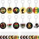 Sureio 120 Pcs Happy Juneteenth Party Favors Acrylic Keychains Bulk African American Juneteenth Festival Freedom Day Party Decorations Supplies Goodie Bag Stuffer