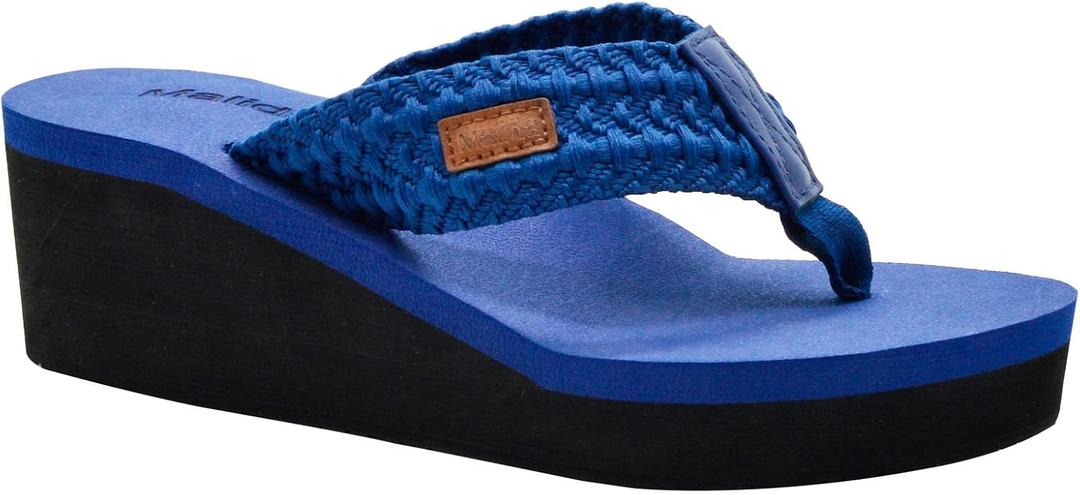 MALIDA Womens Wedge Arch Support Flip Flops Cushion Soft Rubber Midsole Platform Thong Sandals with Rubber Sole 8.5