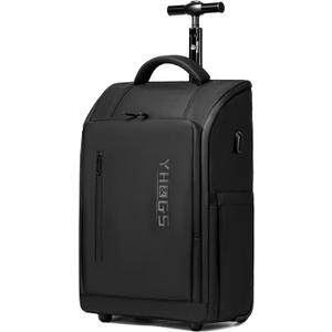 Rolling Backpack Waterproof Commuter Backpack with Wheels for Business, Laptop Compartment for 17.3-Inch Laptop, Wheeled Carry-On Bag for Adults