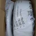 LUE BONA Adjustable Vanity Stool, 360 Swivel Chair for Makeup Room, White Faux Leather Stool for Bathroom & Living Room