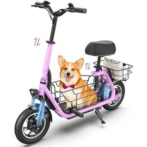 Urbanmax New Electric Scooter for Adults with Seat C1Pro, 18.6MPH & 25 Miles Range, 12" Pneumatic Tires, Dual Shock Absorbers, Dual Brakes, Removable Basket, UL2272 Certified – Pink