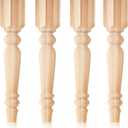 Threehoney 4 Pcs Farmhouse Table Legs, 14" x2.2'' Pine Dining Table Legs for Furniture Unfinished Wooden Furniture Dining Cottage Bench Coffee for DIY (Short)