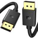 2 x Flexible DisplayPort Cable Version 1.4, Standard DP Cable Supports DP 1.4/1.2, 8K60 4K240/144 2K360/240, HBR3 32.4Gbps HDR HDCP DSC FreeSync G-Sync DLSS for Gaming Monitor, NVIDIA AMD Graphics (6.6ft)