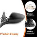 Left Driver Side Mirror Assembly Compatible with 2018-2022 Accord Heated Blind Spot Detection Power Glass Manual Folding Match to Crystal Black Pearl HO1320329 (7Pins)