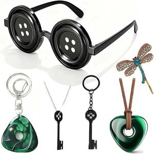 Button Eyes Glasses Anime Movie Merchandise Cosplay Halloween Costume Accessories Stuff Gifts