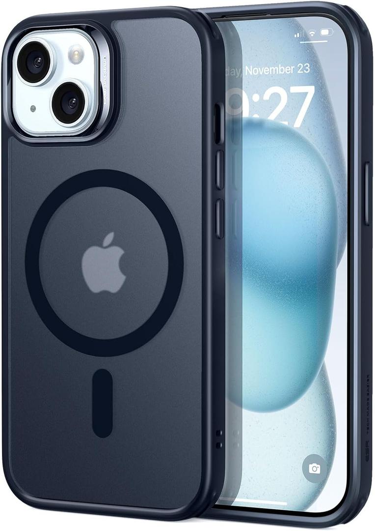 ESR for iPhone 15 Case, Compatible with MagSafe, Military-Grade Protection, Yellowing Resistant, Scratch-Resistant Back, Magnetic Phone Case for iPhone 15, Classic Series, Frosted Black