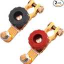 2Pcs Top Post Battery Disconnect Switch - Quick Disconnect Battery Cut Off Switch for Car Truck Marine RV and Electrical Equipment - 12V/125A - Red & Black