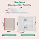 TokeShimi 14 x 18 White Medicine Cabinet, Aluminum Mirror Medicine Cabinet Wall Mounted or Recessed with Stepless Adjustable Amply Storage