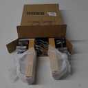 Nature Smile Solid Lotus Wood Deluxe Wooden Pants Hangers Bottom Hanger Jeans Hanger Skirt Hanger with 2-Adjustable Clips Anti-Rust Hook Pack of 10 (Natural)