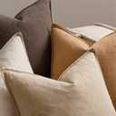 MIULEE Neutral Brown Linen Pillow Covers Pack of 4 Decorative Natural Fall Throw Pillow Covers Soft Accent Boho Farmhouse Couch Pillowcases Modern Spring Decor for Living Room Bed Sofa 20x20 Inch