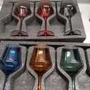 Imourari Stemmed Colored Glasses: Set of 6 Cute 13.5oz Hand Blown Brown Crystal Glass with Long Stem for Fall Christmas Dinner Birthday Party Wedding Registry Gifts