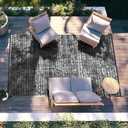 MontVoo Outdoor Rug Waterproof-Patio Rug Mat 5x8 Outdoor RV Camping Picnic Beach Mat Plastic Straw Rugs Outside Outdoor Area Rugs for Balcony Deck Backyard Grey