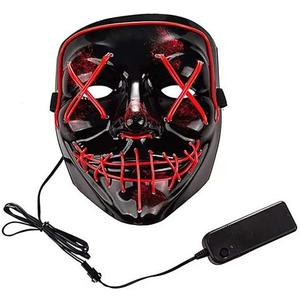 Halloween Scary LED Mask - Light Up Purge Mask for Festival Cosplay Party, Red