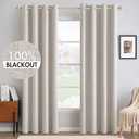 Amazon.com: MIULEE 100% Blackout Linen Textured Curtains for Bedroom Solid Thermal Insulated Ivory Grommet Room Darkening Curtains & Drapes Luxury Decor for Living Room Nursery 52 x 84 Inch (2 Panels) : Home & Kitchen