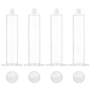 30cc Dispenser Syringe Tube with White Piston for Liquid Glue Adhesive, 5 Pcs 30ml Dispensing Machine Transparent Adhesive Tube for Industrial