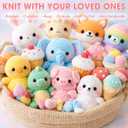 Buryeah Pastel Rainbow 8 Packs Crochet Yarn Knitting Bundle Beginner Acrylic Thread Fluffy Hand Tube Polyester Yarn Needles Bulky Kit Variety Pack 726 Yards for Weaving Crafts DIY Project Beginner