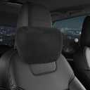 Car Headrest Neck Pillow Bio Cotton Leather Headrest Suitable for Driving Office White (White)