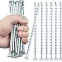 6.3-Inch Galvanized Heavy-Duty Landscape Stakes, (300-Pack) Spiral Metal Turf Spikes for Artificial Grass, Paver Edging, Weed Barrier, Securing Fences and More