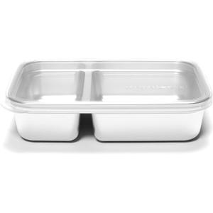 U Konserve Stainless Steel Rectangle Food Storage Bento Box Container, Leak Proof Silicone Lid Dishwasher Safe - Plastic Free (Clear)