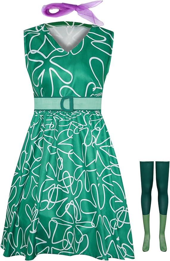 Women Joy Cosplay Disgust Costume Dress Up Halloween Outfit, 2XL