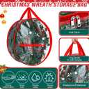 Zhengmy 6 Pcs Clear Christmas Wreath Storage Bag Wreath Storage Container With fixing strap Wreath Storage Box with Handles for Storing Garland Holiday Wreath Wrapping(24 Inches)