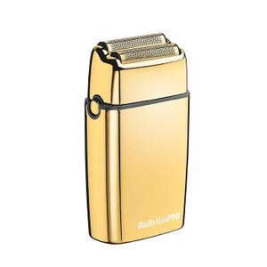 METALFX Double Foil Shaver, Handheld Electric Razor for Travel, Portable Cordless Close Face Shaver for Head, Beard, & Neck (Gold)