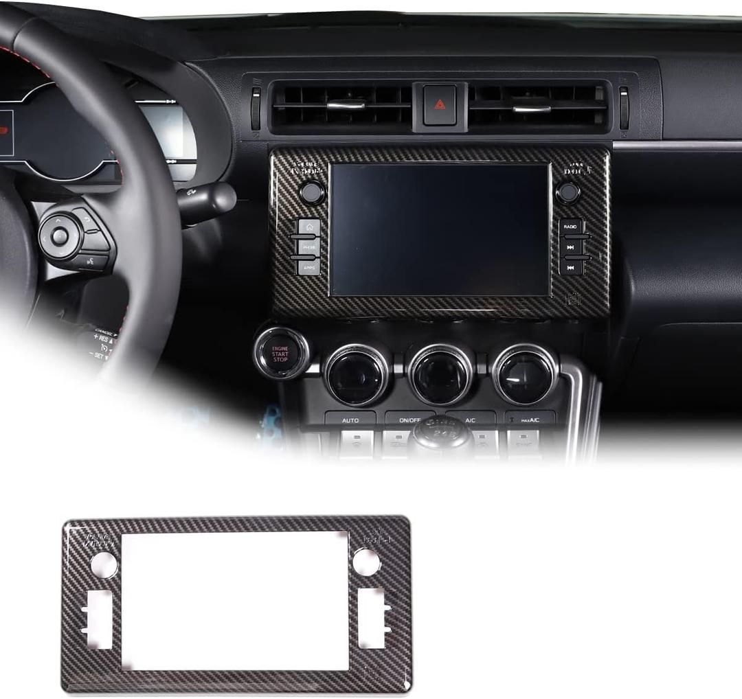 ABS Carbon Fiber GPS Screen Frame for Subaru BRZ Toyota 86 2022 Car Central Console Navigation Screen Frame Interior Accessories (Carbon Fiber)