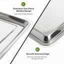 Stainless Steel Oil Drip Pan Set, 2 Pack, 23.6 × 15.7 × 0.8 in with Gloves