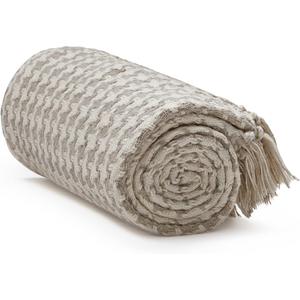Americanflat 50x60 Throw Blanket - Soft and Breathable Cotton Throw Blanket for Couch, Bed, Chair - Decorative Blanket Perfect for Home, Office, or Outdoor Use - Cream and Beige Houndstooth Blanket
