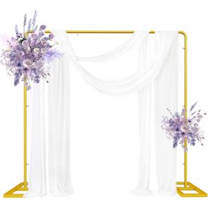 7.2Ft Metal Arch Backdrop Stand - Gold Square Stand for Wedding Ceremony, Party, Baby Shower, Birthday, Graduations Decoration - Easy to Assemble