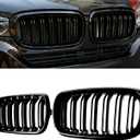 X5 F15 GrilleGloss Black Kidney Grill Fit 2014-2018 X5 F15 X6 F16 X5M F85 X6M F86 Dual Slat Double Line