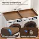 Washer Dryer Countertop Set of 2, 54.34" L x 27.56" W x 2.76" H Laundry Topper for Washer and Dryer, Wood Laundry Countertop with Anti-Slip Pads & Edge Rails for Laundry Room Organization (Dark Wood)