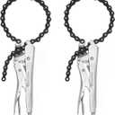 MAXPOWER 9-Inch Locking Chain Clamp with 19.7-Inch Chain, 2 Pack
