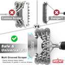 Grill Brush and Scraper Bristle Free  Safe BBQ Brush for Grill  18'' Stainless Grill Grate Cleaner - Safe Grill Accessories for Porcelain/Weber Gas/Charcoal Grill  Gifts for Grill Wizard