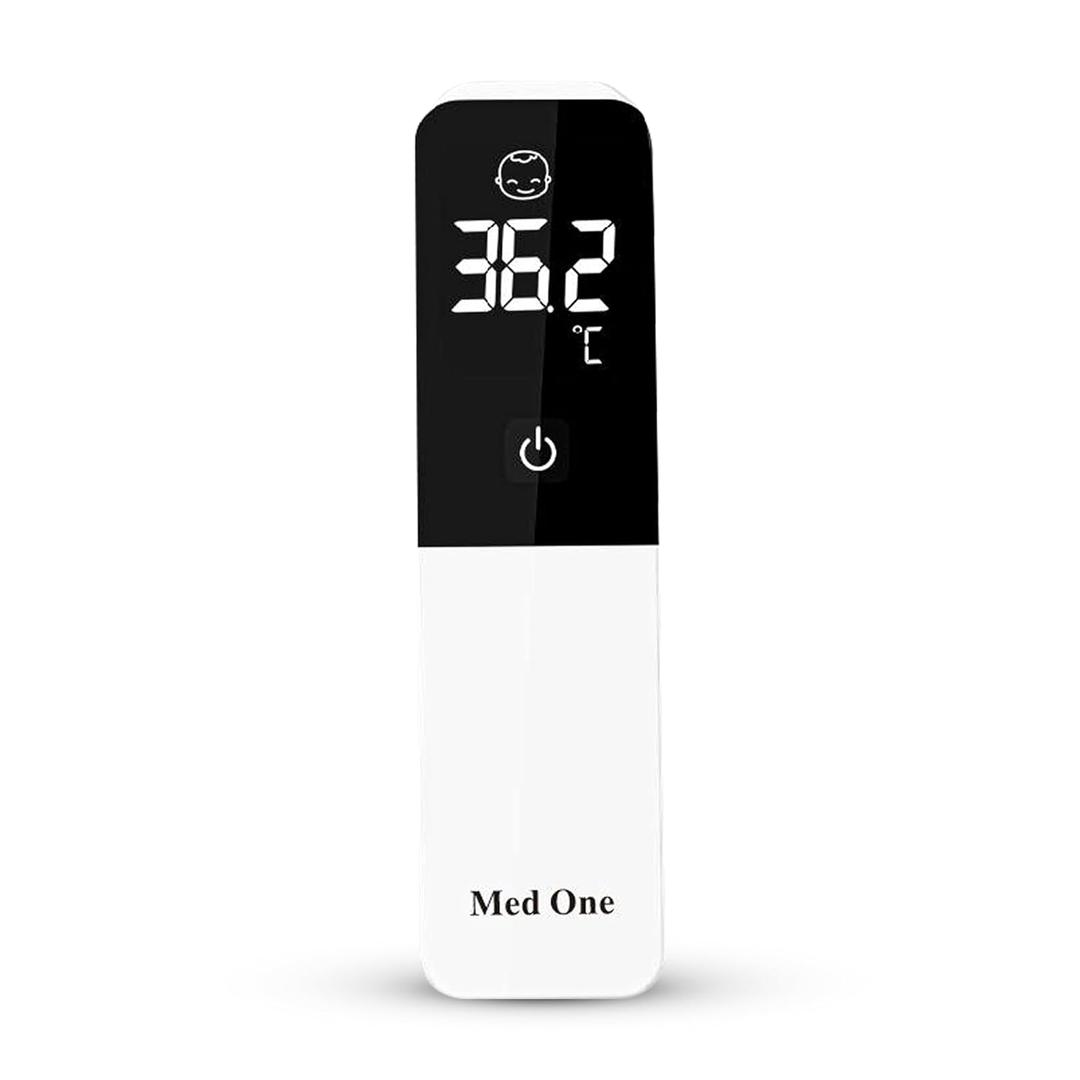 Med One Non-Contact Infrared Digital Forehead and Ear Thermometer for Adults and Kids - Fast 1-Second Reading with Large LED Display